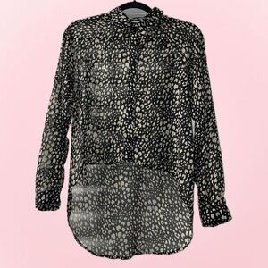 High Low Printed Blouse.